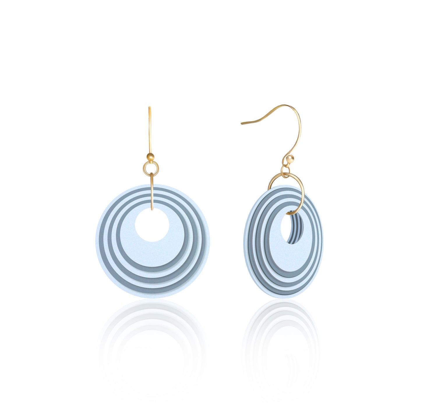 Two-Toned Blue Earrings Circular Earrings