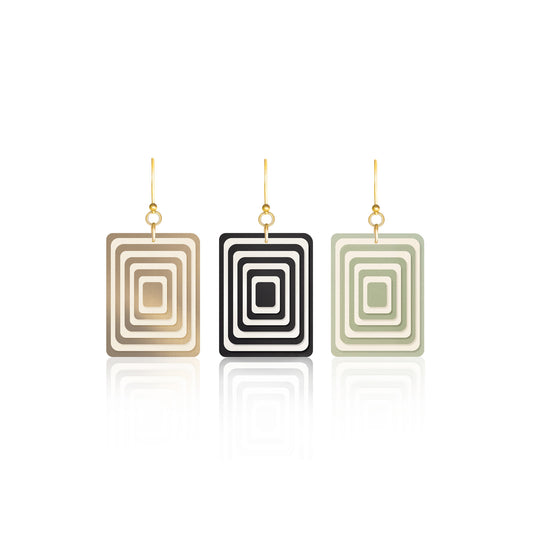 Rectangle Geometric Earrings | 3 Colours
