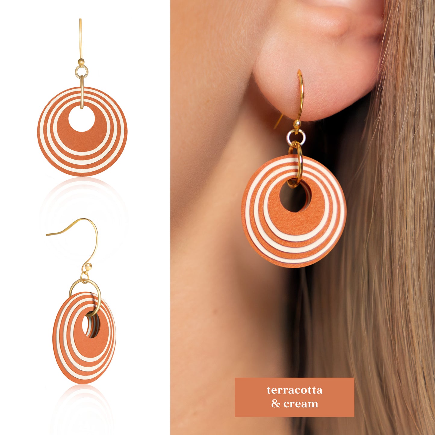 Geometric Circular Earrings | 5 Colours
