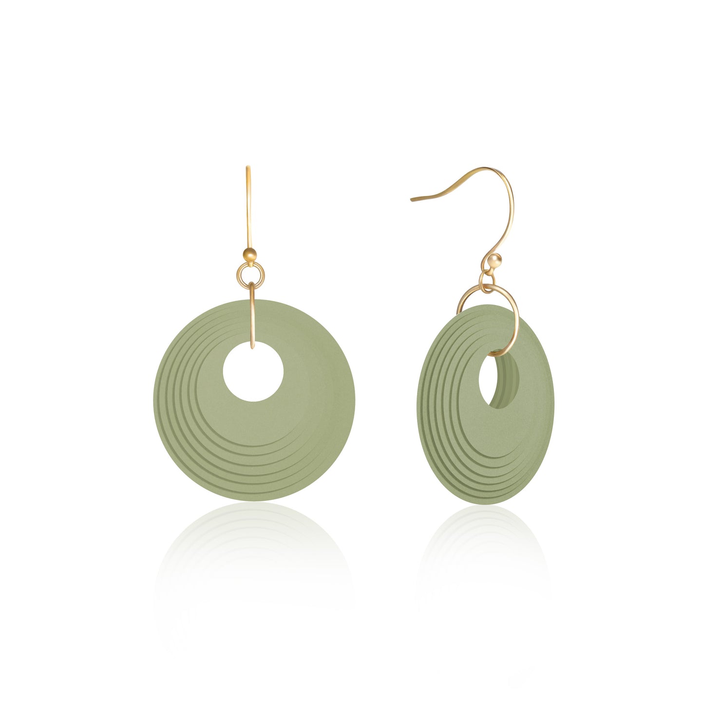 Anise Green Circular Earrings