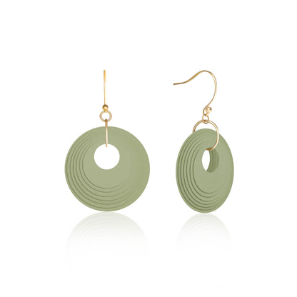 Anise Green Circular Earrings