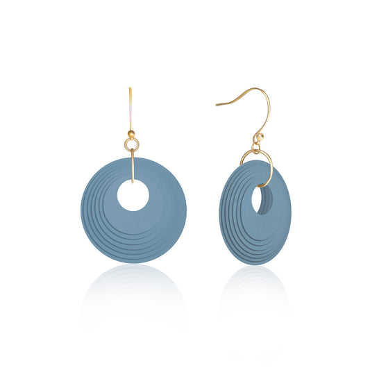Dusty Blue Circular Earrings