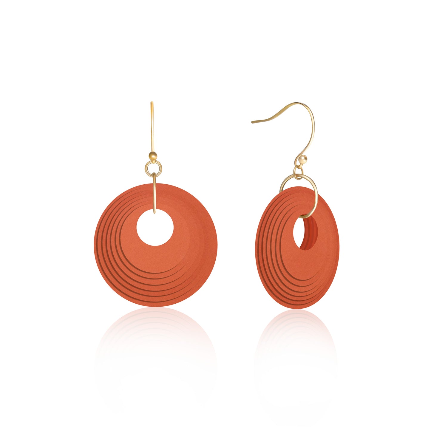 Terracotta Orange Circular Earrings