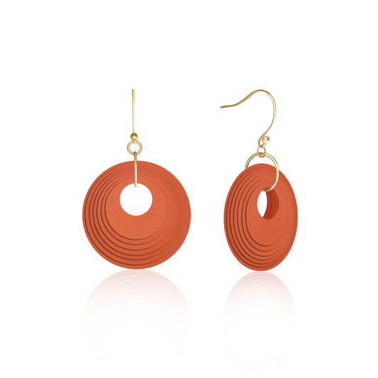 Terracotta Orange Circular Earrings