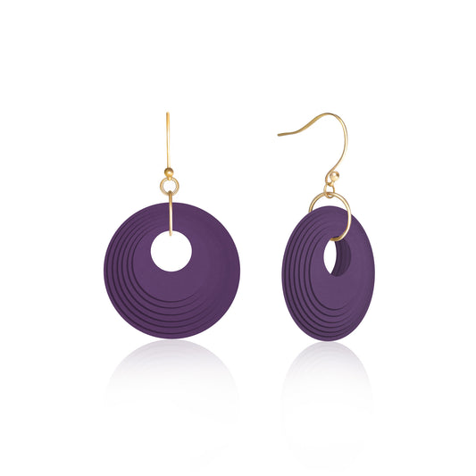 Deep Purple Circular Earrings