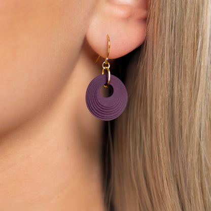 Deep Purple Circular Earrings