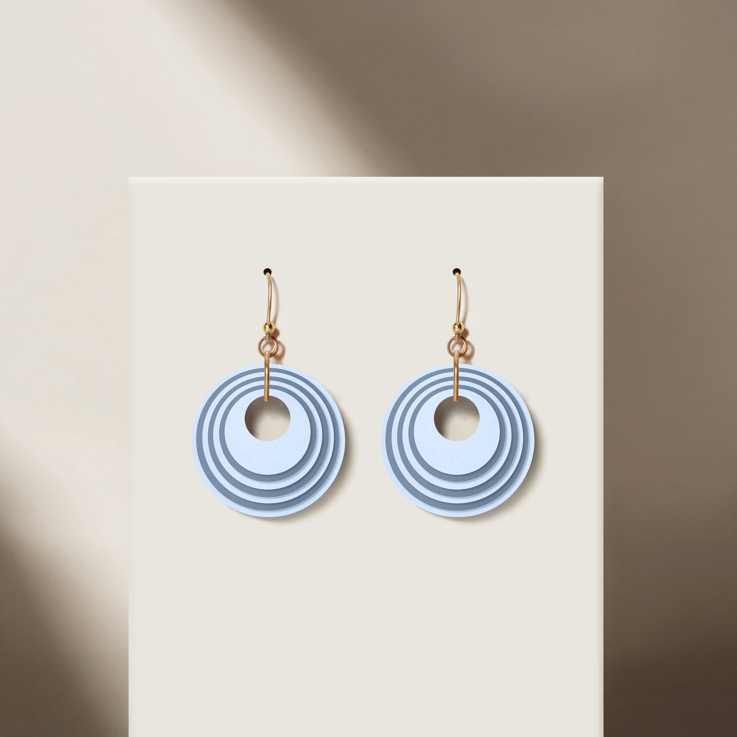 Two-Toned Blue Earrings Circular Earrings