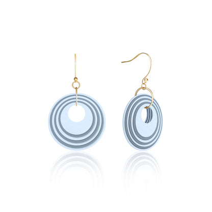 Two-Toned Blue Earrings Circular Earrings
