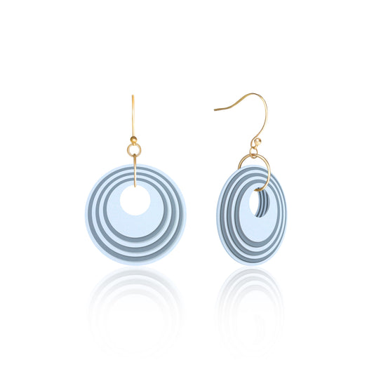 Two-Toned Blue Earrings Circular Earrings