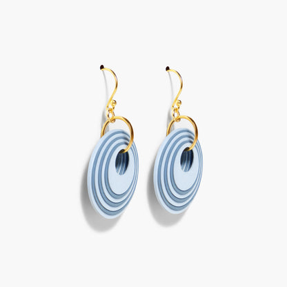 Two-Toned Blue Earrings Circular Earrings