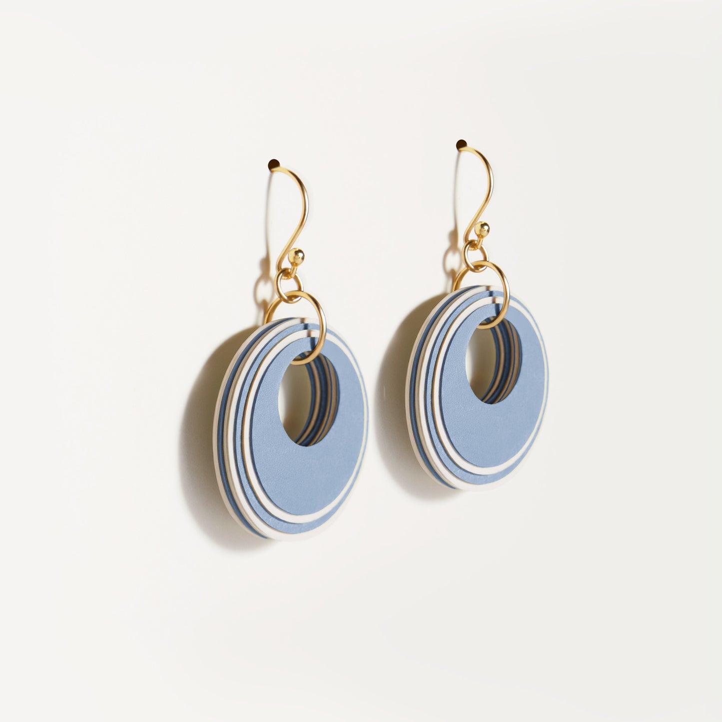 Blue & Cream Circular Earrings