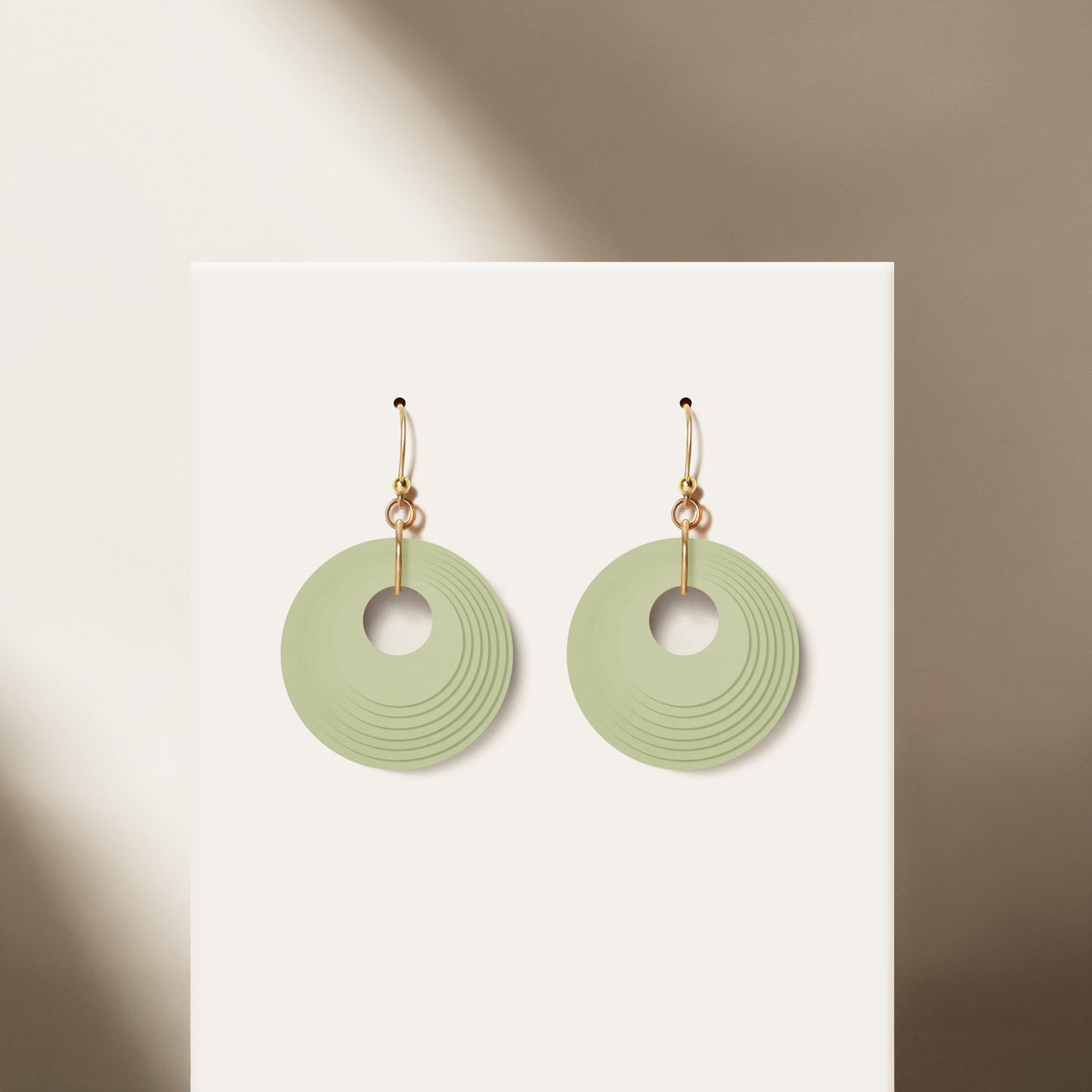 Anise Green Circular Earrings