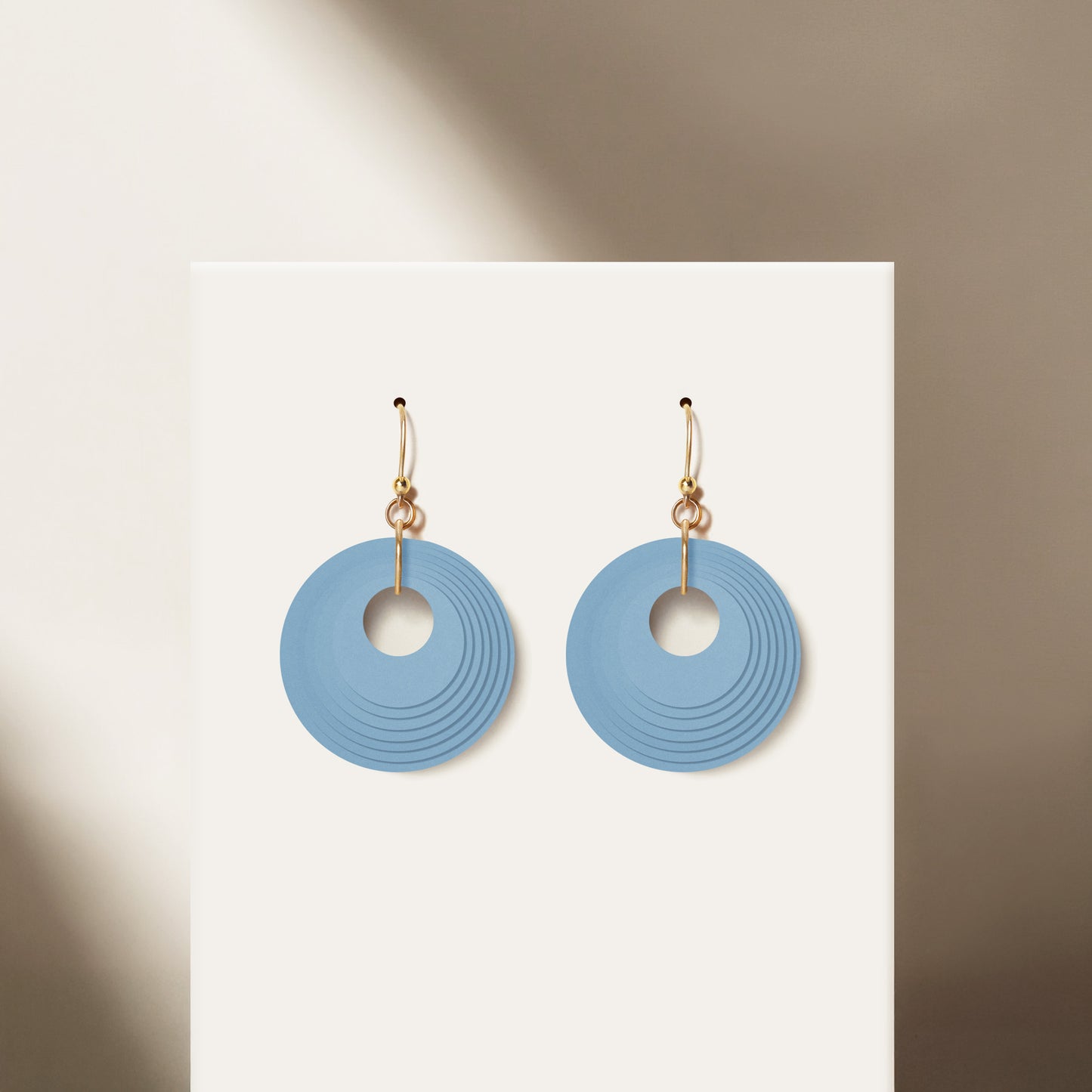 Dusty Blue Circular Earrings