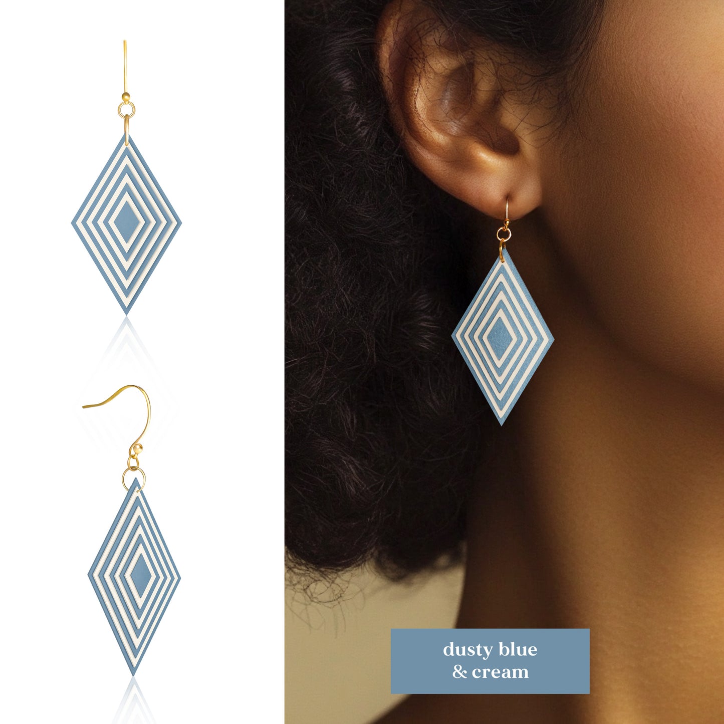 Diamond Geometric Earrings | 4 Colours