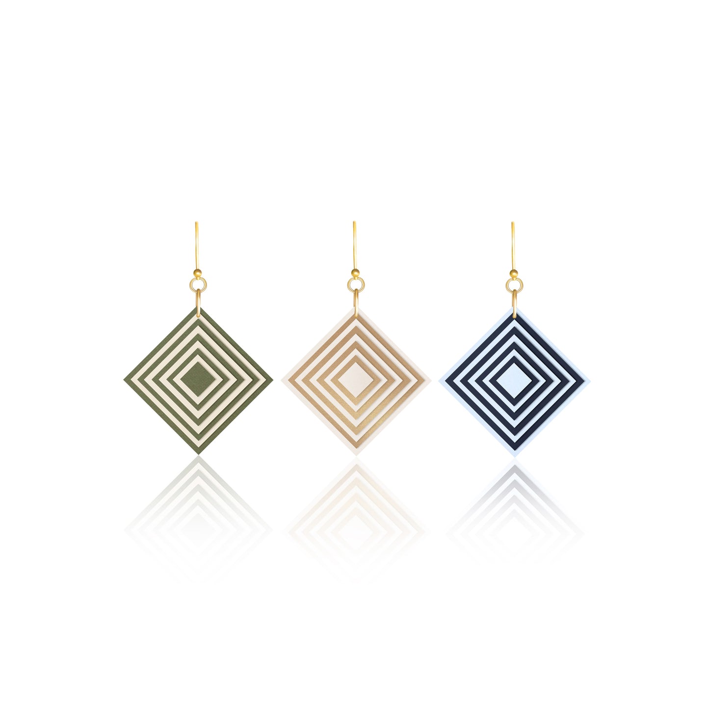 Diamond Geometric Earrings | 3 Colours
