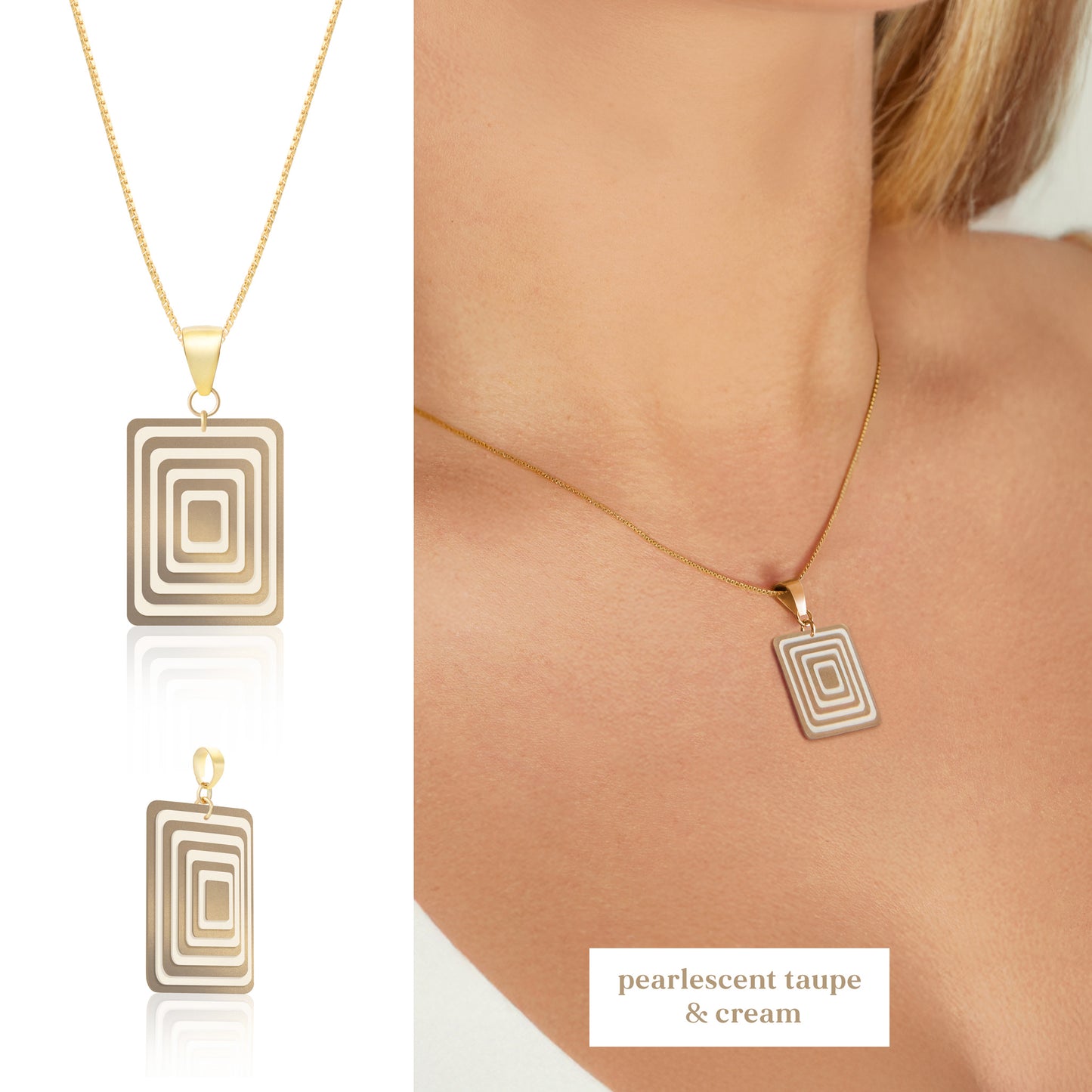 Rectangle Geometric Necklace | 3 Colours