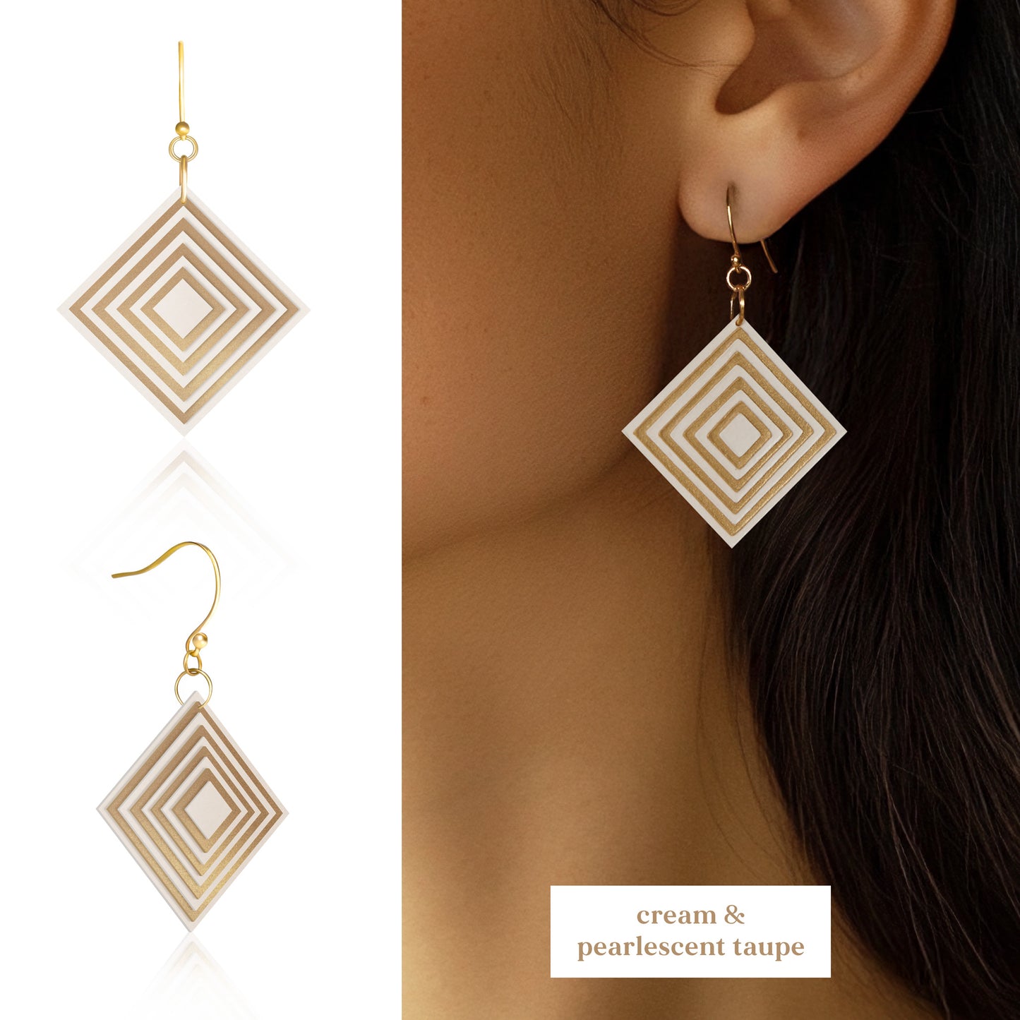 Diamond Geometric Earrings | 3 Colours
