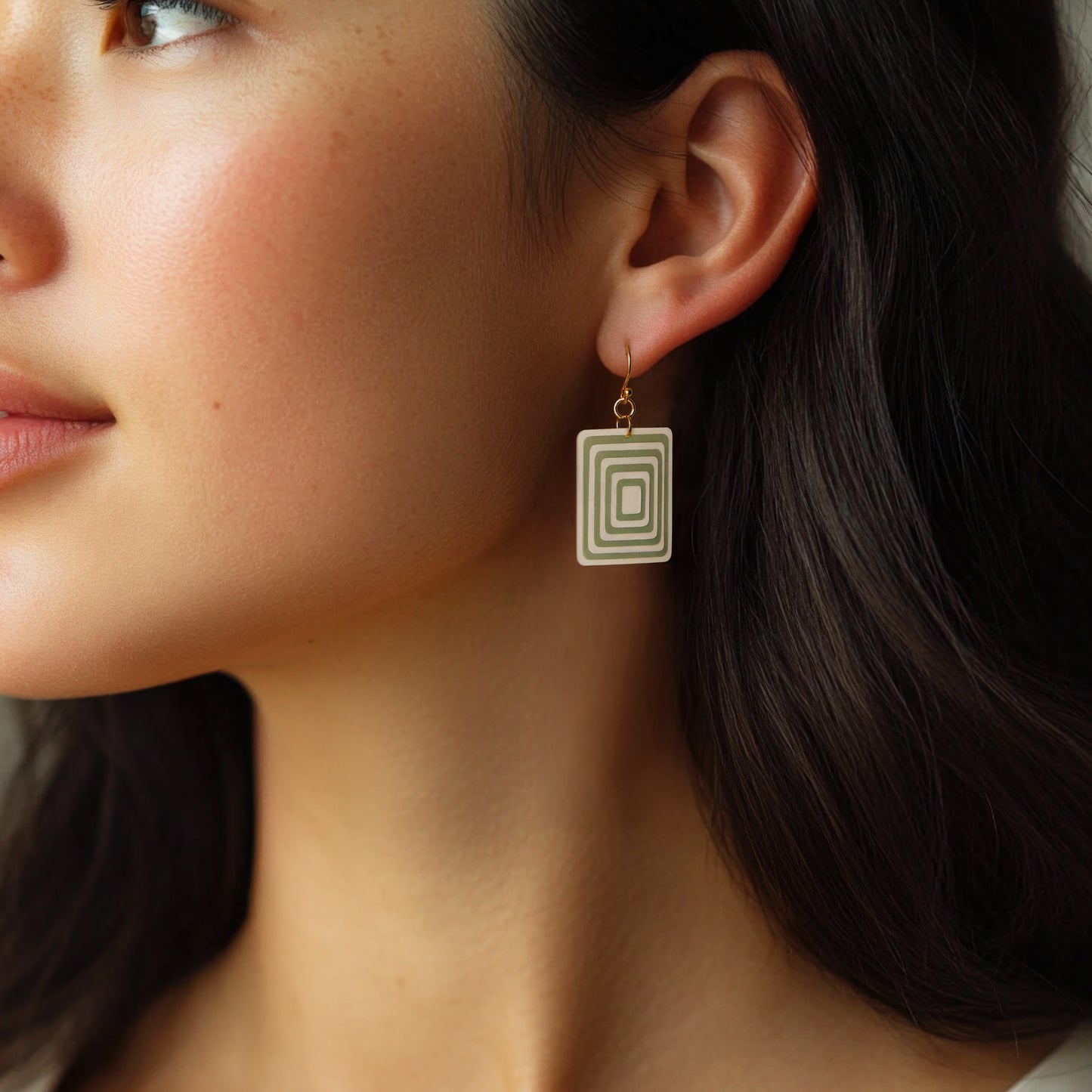 Cream & Green Rectangle Geometric Matching Set