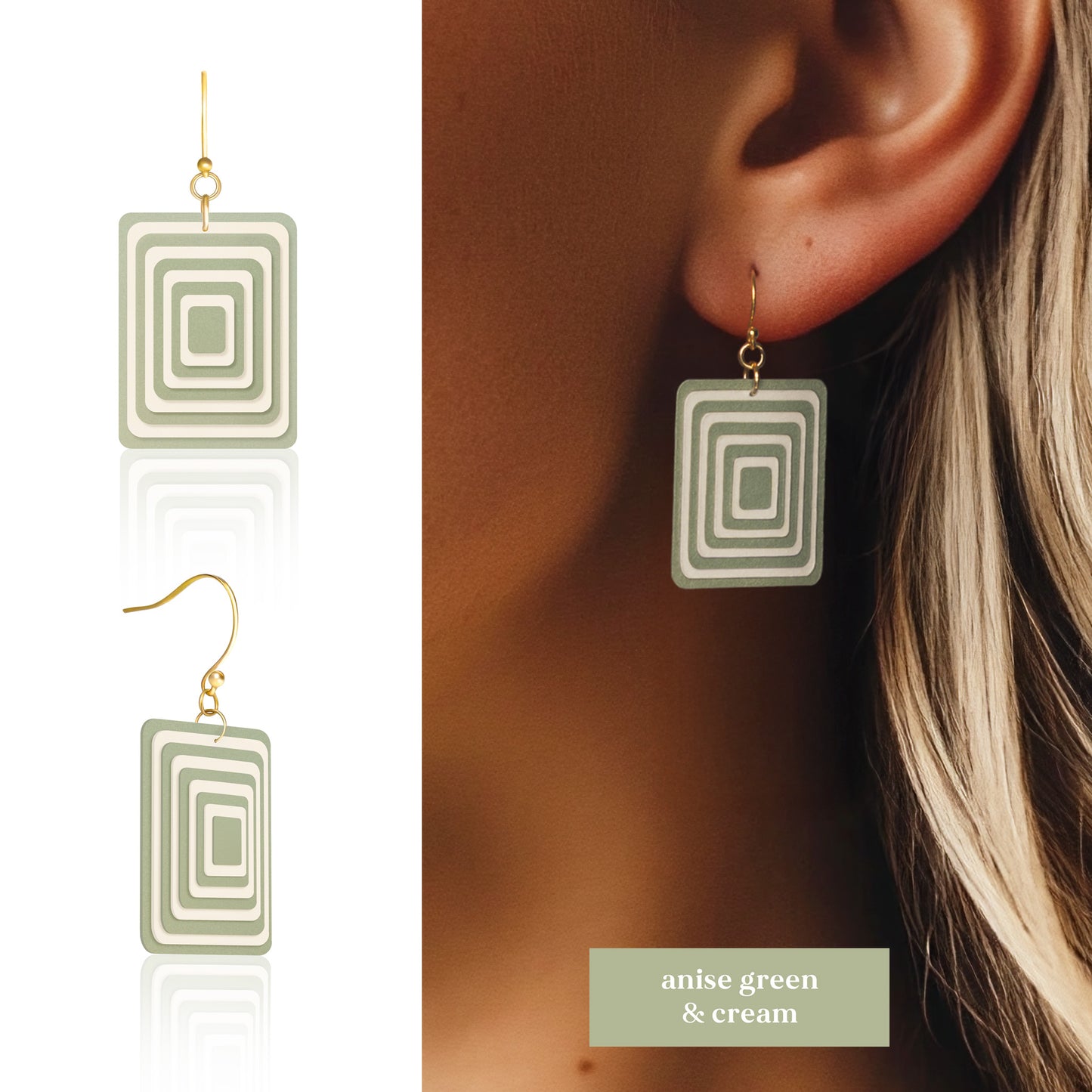 Rectangle Geometric Earrings | 3 Colours