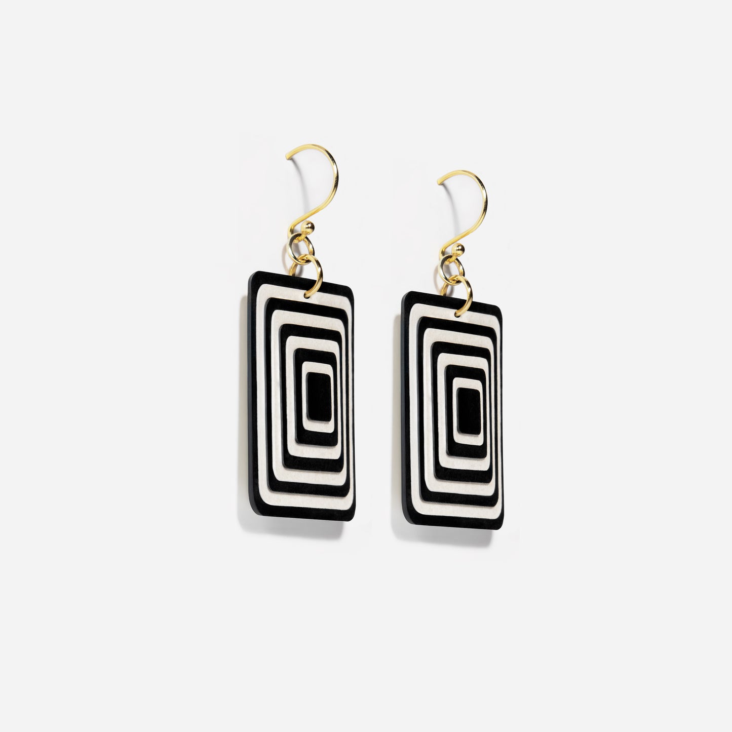 Black & Pearlescent White Rectangle Geometric Matching Set
