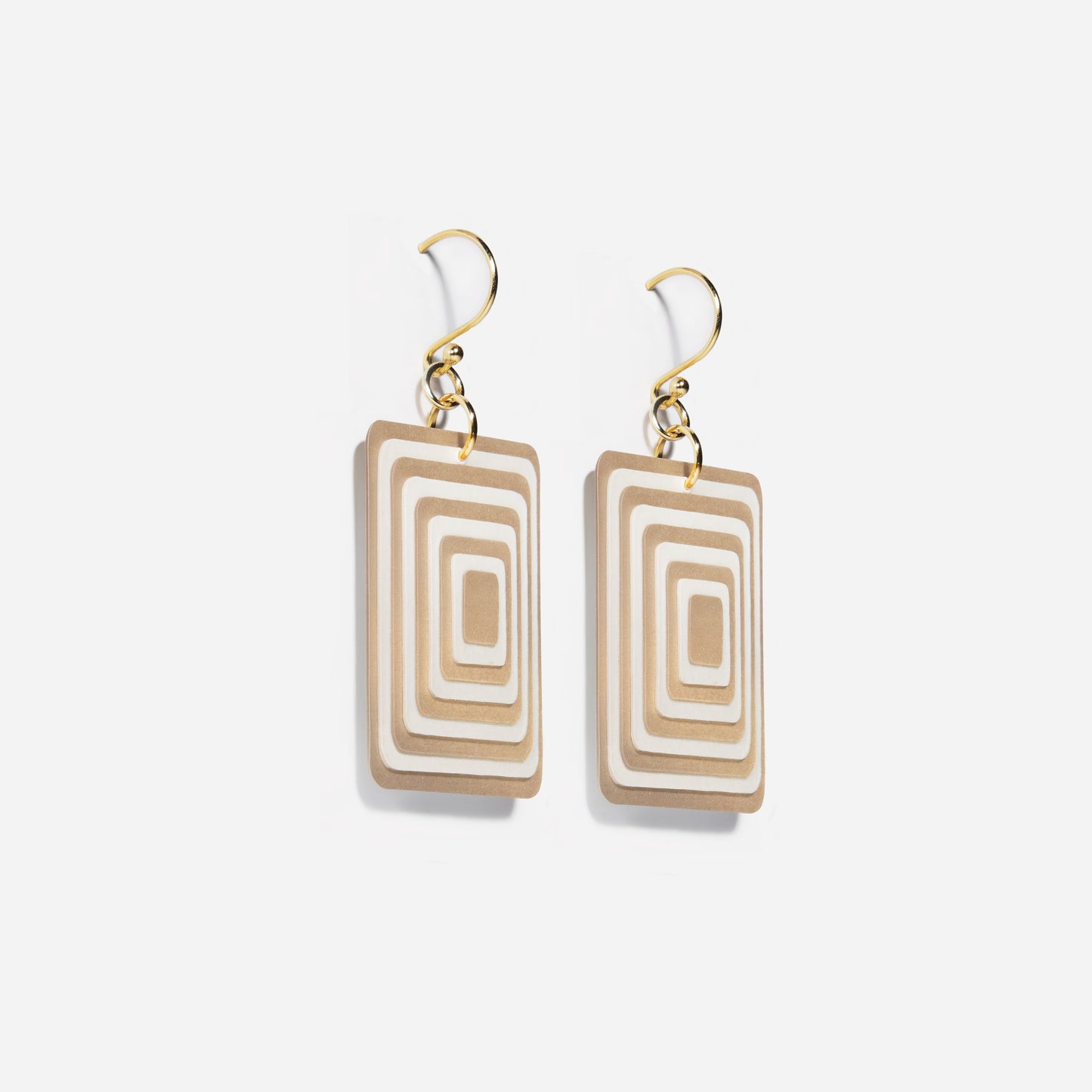 Pearlescent Taupe & Cream Rectangle Geometric Matching Set
