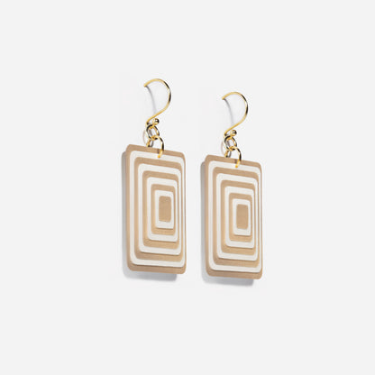 Pearlescent Taupe & Cream Rectangle Geometric Matching Set