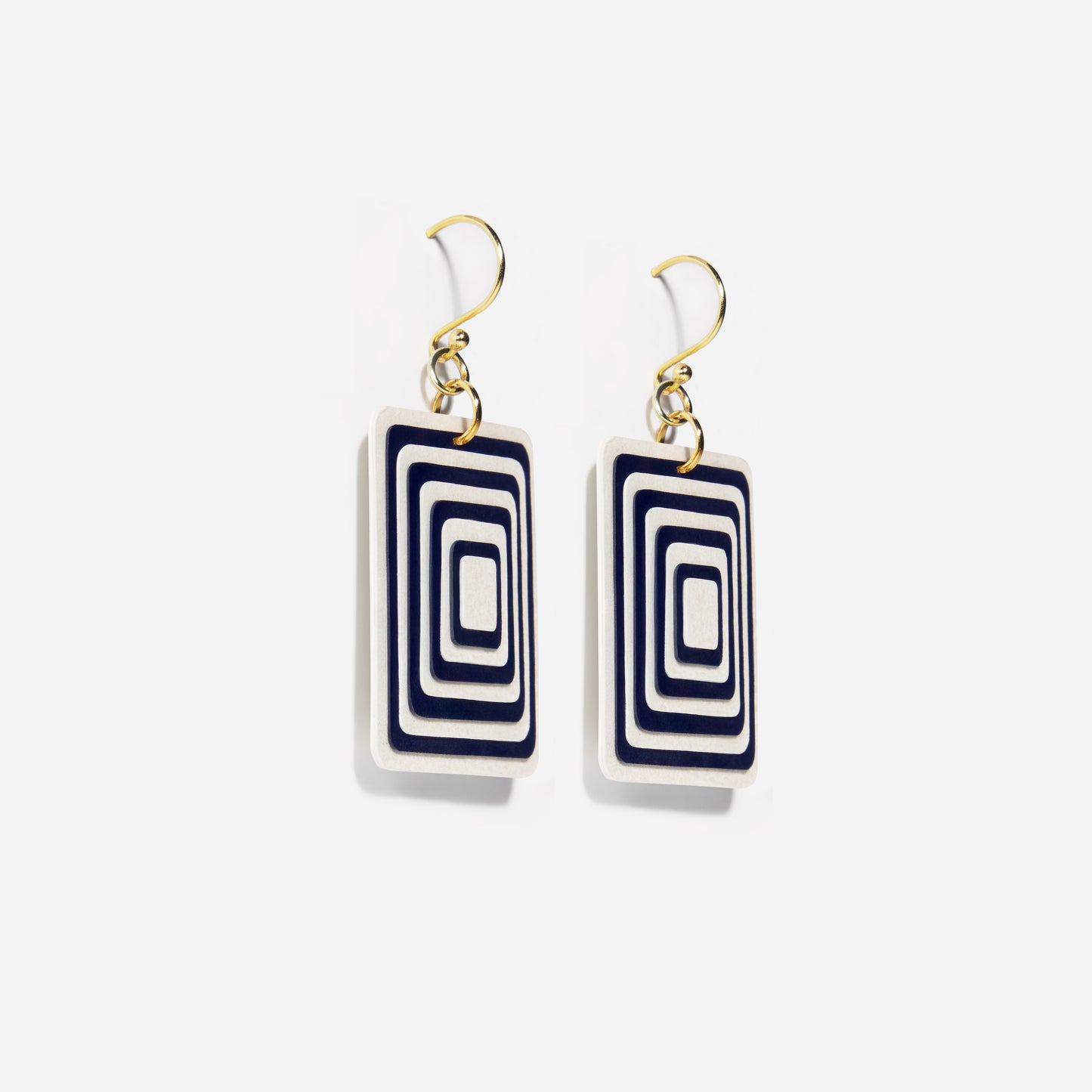 Pearlescent White & Navy Rectangle Geometric Matching Set
