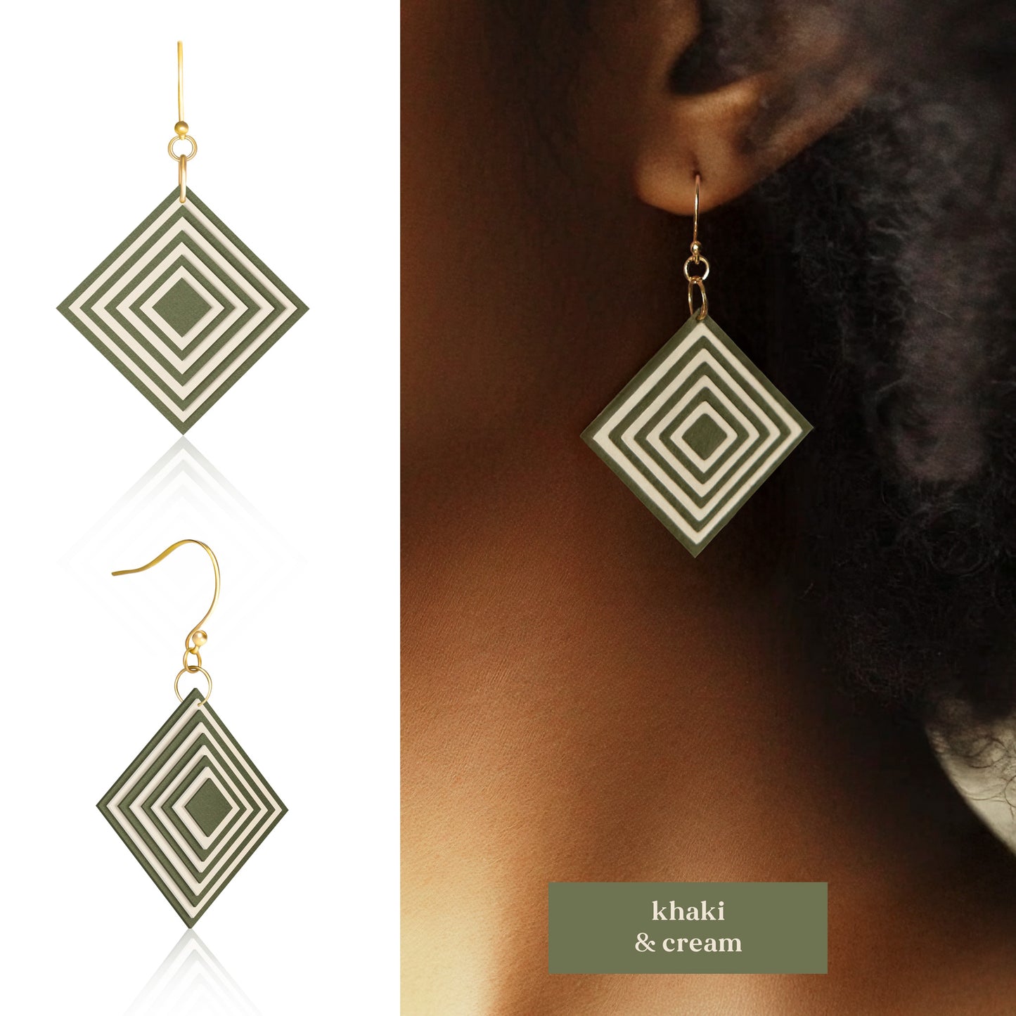 Diamond Geometric Earrings | 3 Colours