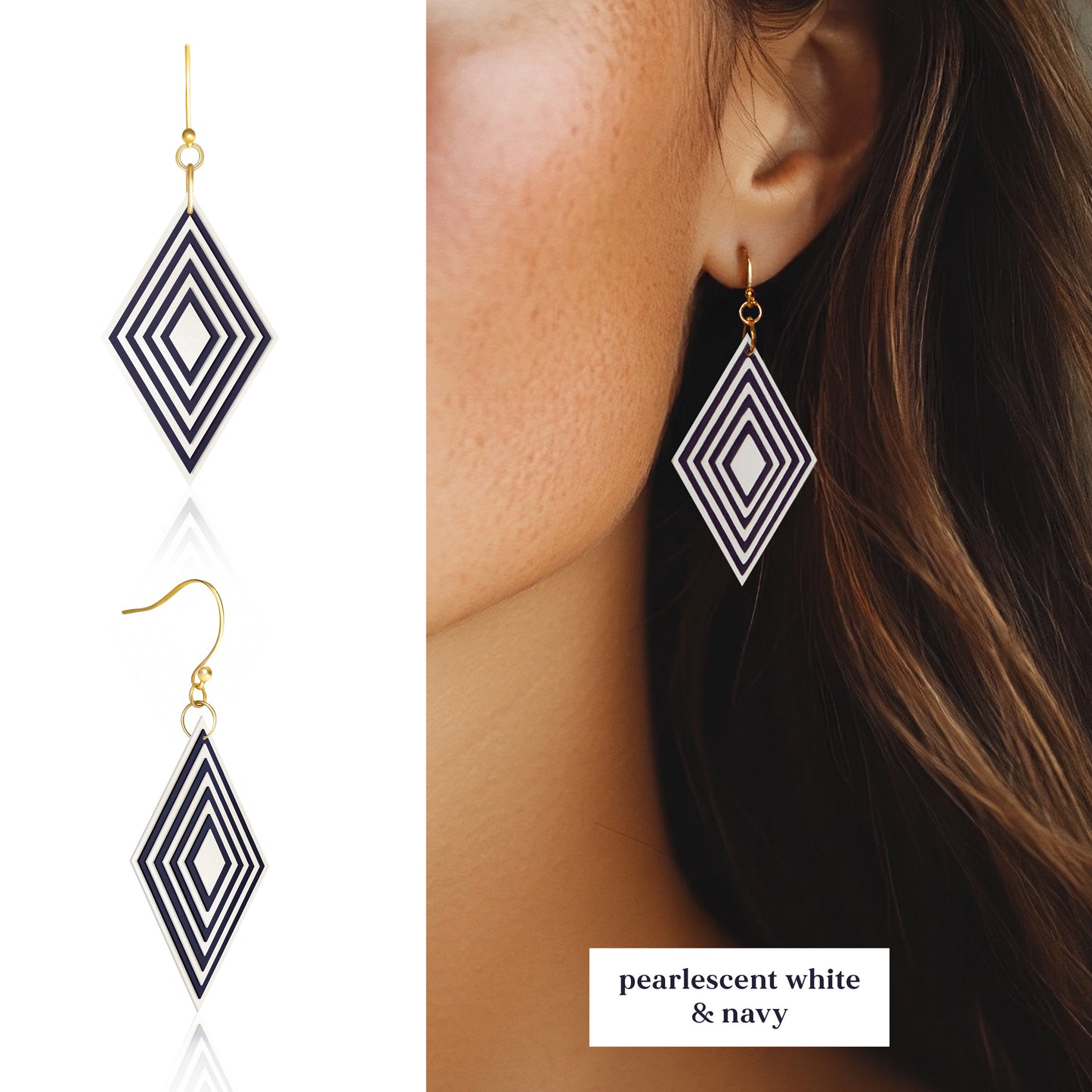 Diamond Geometric Earrings | 4 Colours