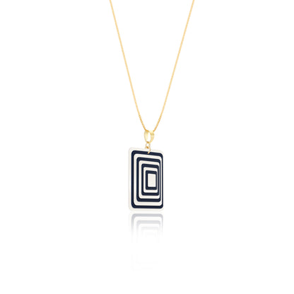 Pearlescent White & Navy Rectangle Geometric Matching Set