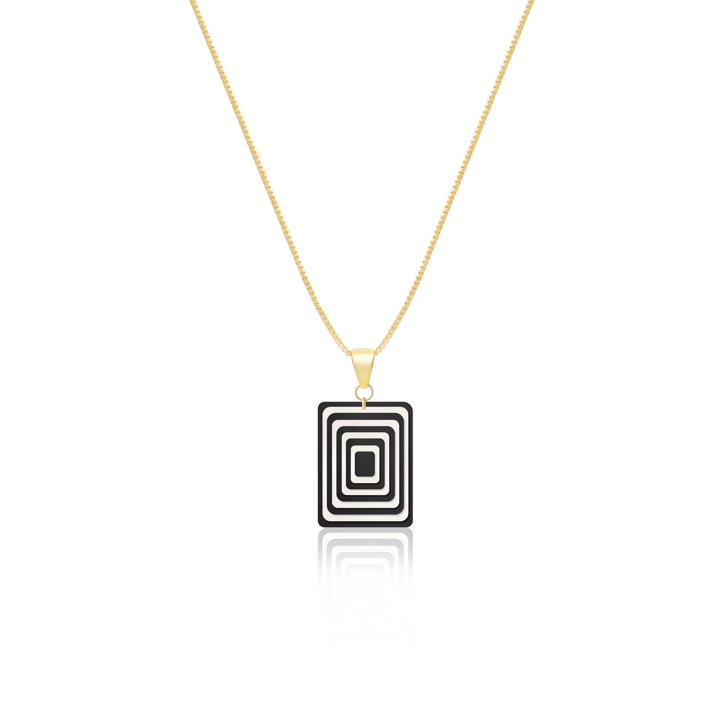 Black & Pearlescent White Rectangle Geometric Matching Set