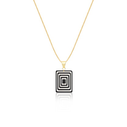 Black & Pearlescent White Rectangle Geometric Matching Set