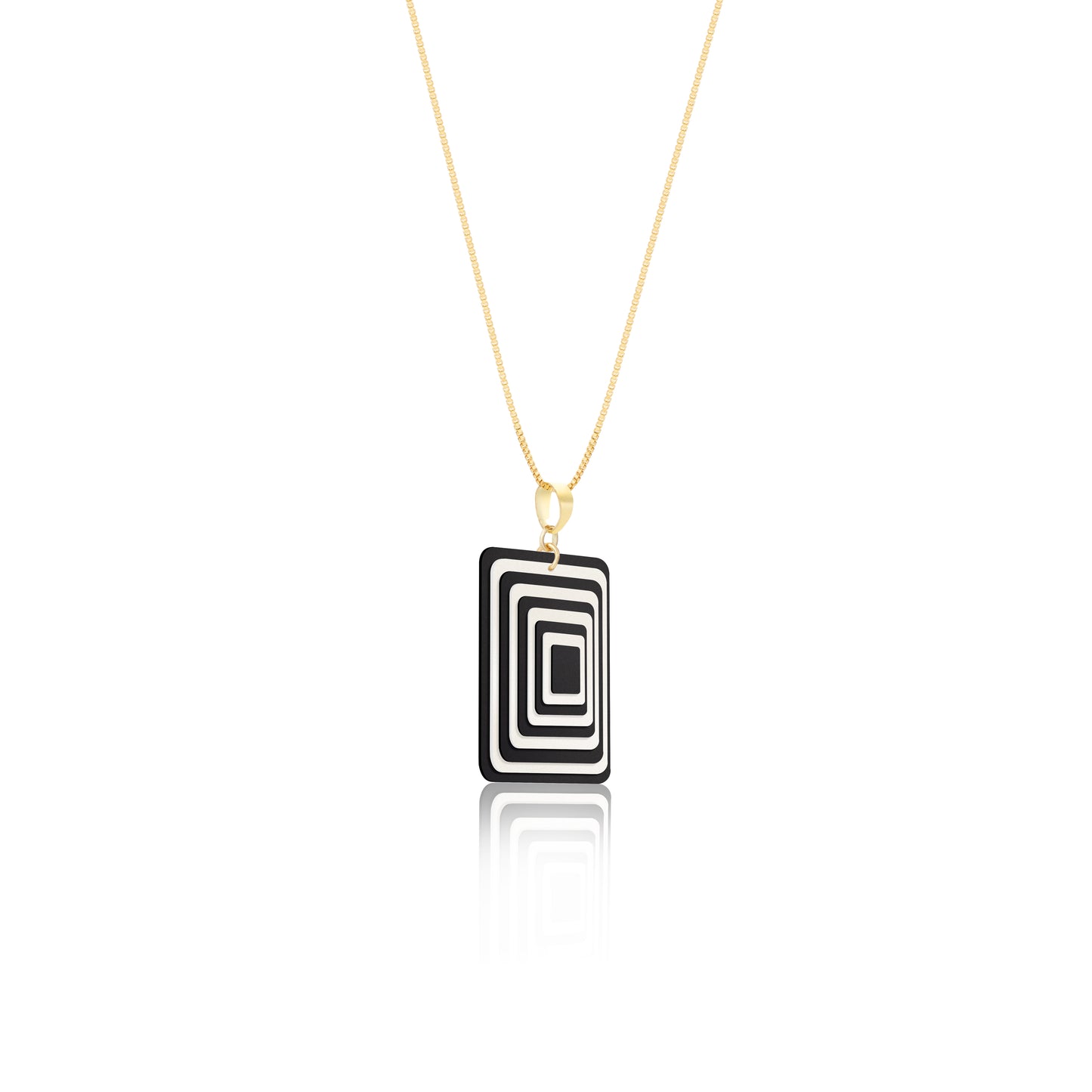 Black & Pearlescent White Rectangle Geometric Matching Set