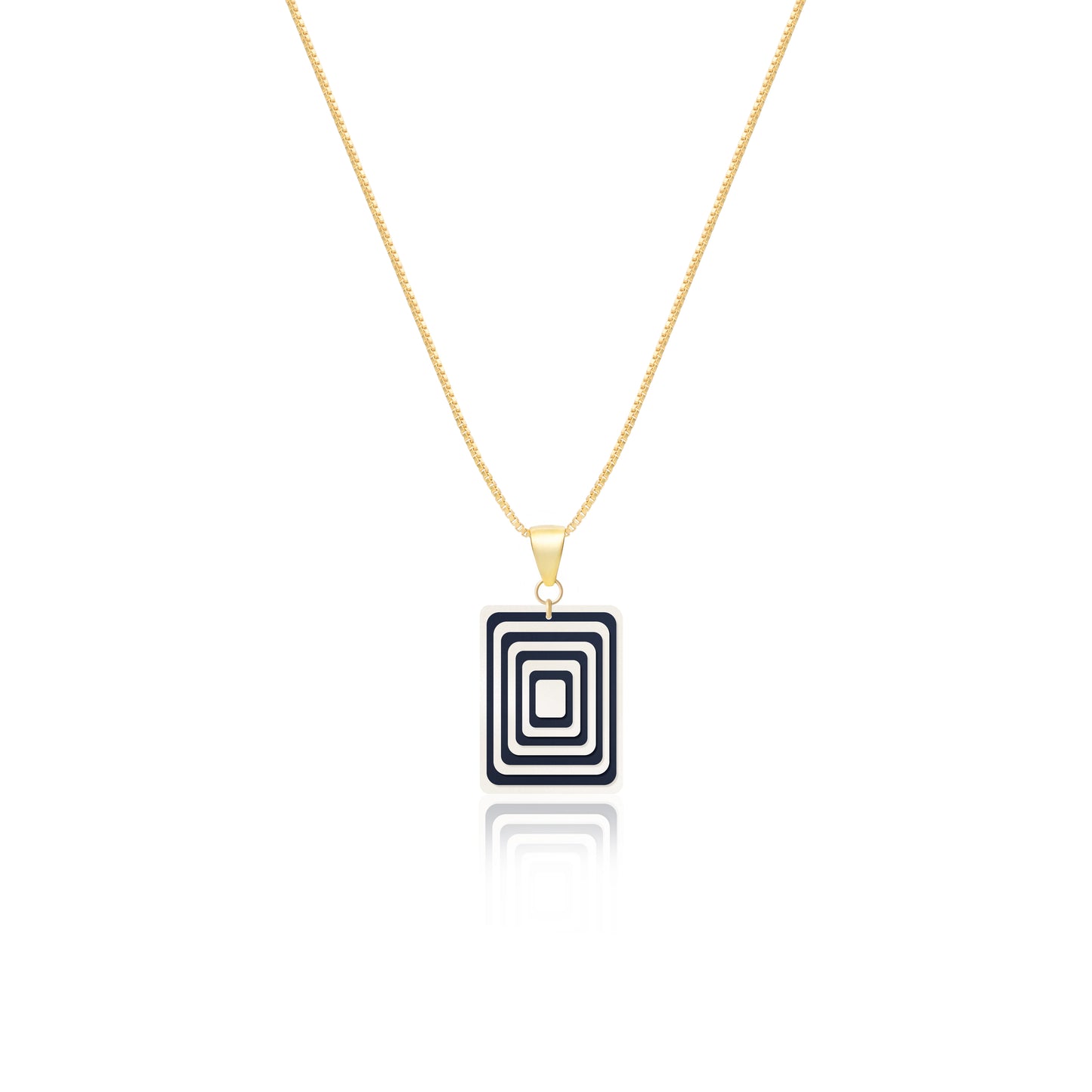 Pearlescent White & Navy Rectangle Geometric Matching Set