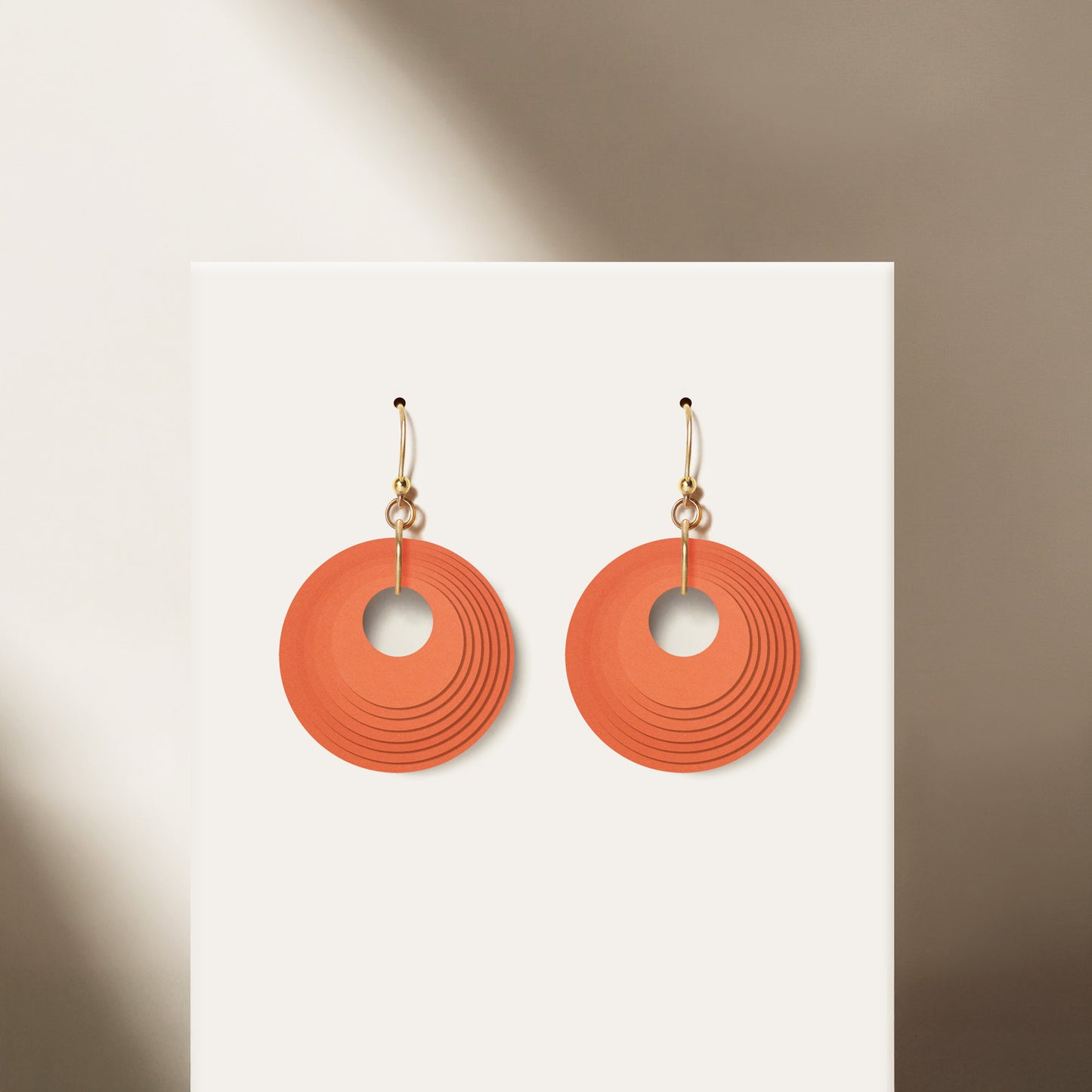 Terracotta Orange Circular Earrings