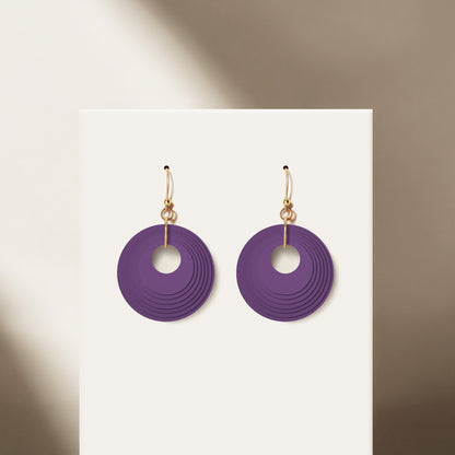 Deep Purple Circular Earrings