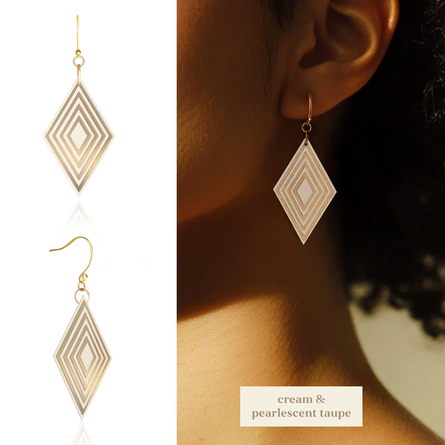 Diamond Geometric Earrings | 4 Colours