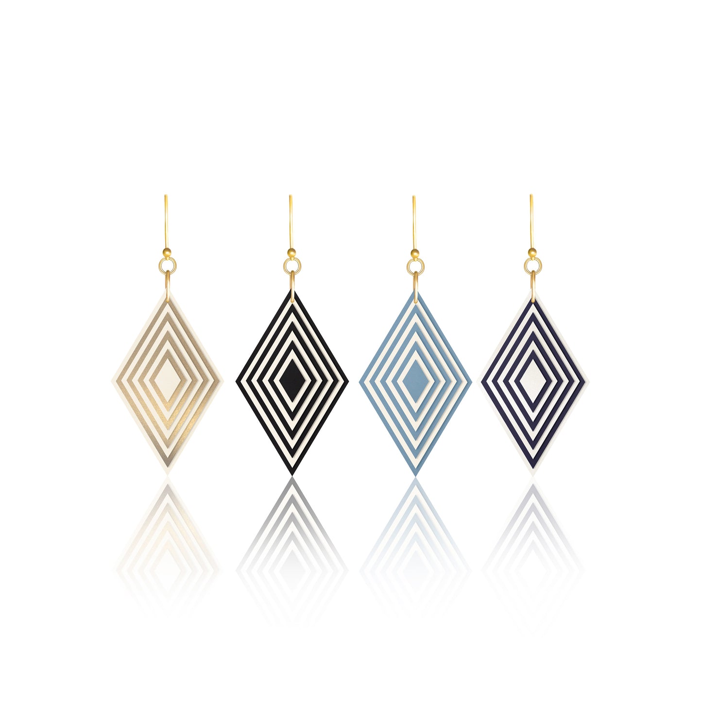 Diamond Geometric Earrings | 4 Colours